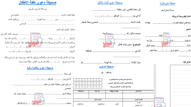 نماذج صحيفة دعوى جاهزة لاسباب متعددة