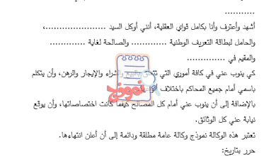 نموذج وكالة عامة